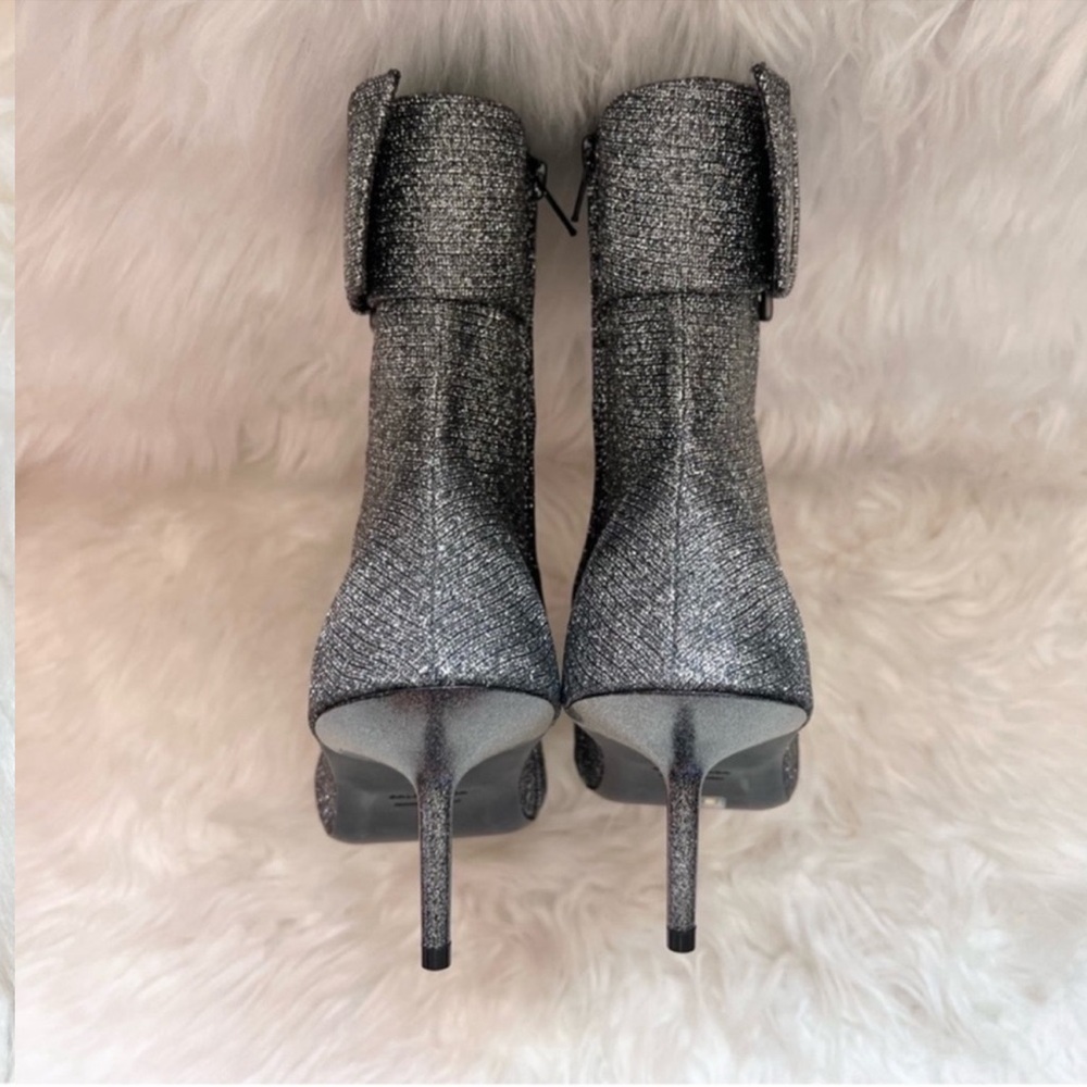 Balenciaga Essex 80mm Metallic Grey Buckle Pointed Toe Ankle Booties - Picture 11 of 16